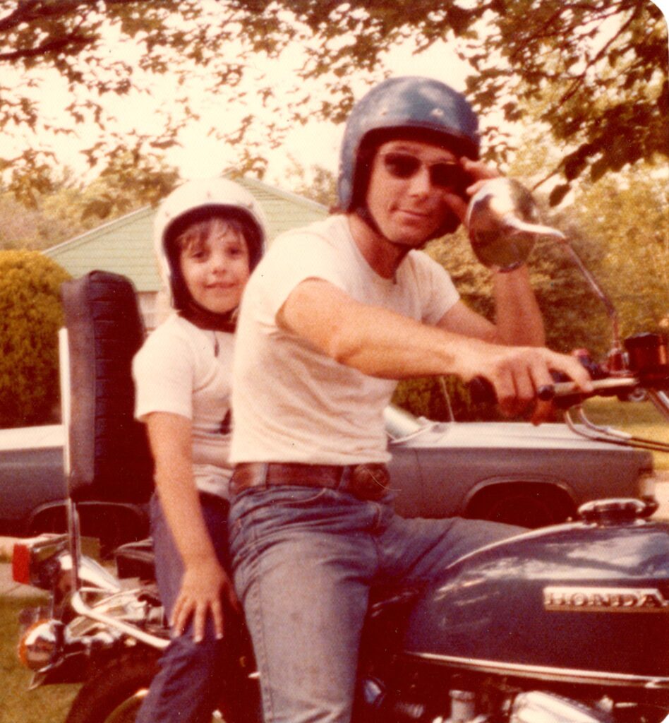 Dad and me on his Honda 754 approximately 1976